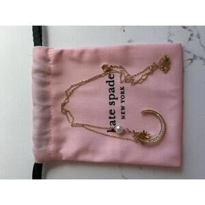 Kate Spade Crescent Moon and Snowflake Pendant Necklace with Pearl Accent